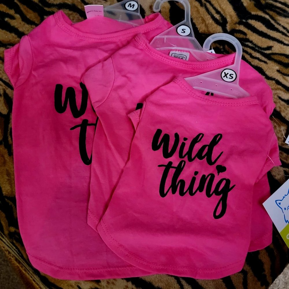 Pet Tee Dog or Cat Wild Thing Pink!! xs sm or med ... New w/ Tag!